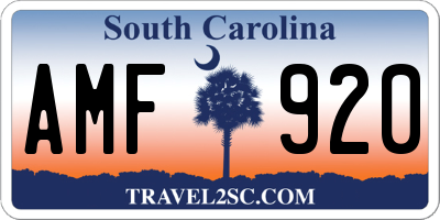 SC license plate AMF920