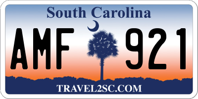 SC license plate AMF921