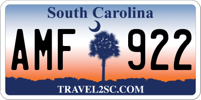 SC license plate AMF922