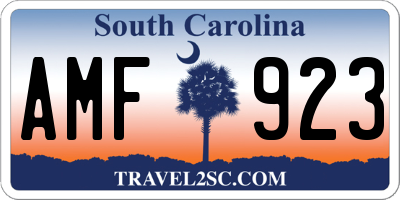 SC license plate AMF923