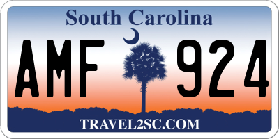 SC license plate AMF924