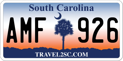 SC license plate AMF926