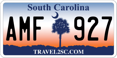 SC license plate AMF927