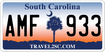 SC license plate AMF933