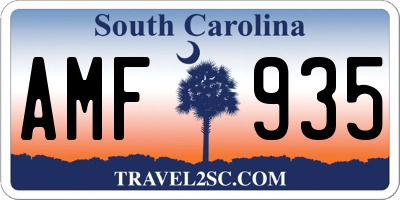 SC license plate AMF935