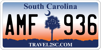 SC license plate AMF936