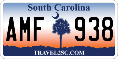 SC license plate AMF938
