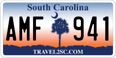 SC license plate AMF941