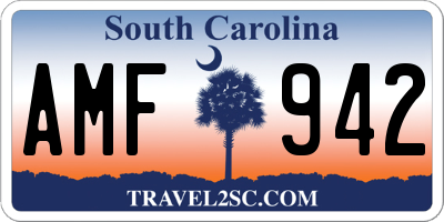 SC license plate AMF942