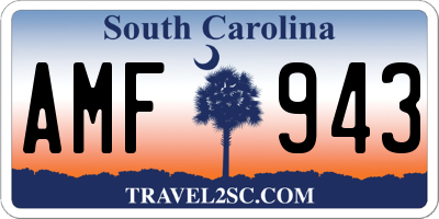 SC license plate AMF943