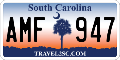 SC license plate AMF947