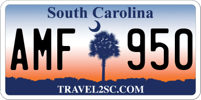 SC license plate AMF950