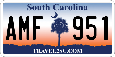 SC license plate AMF951