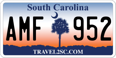 SC license plate AMF952
