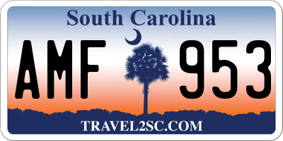 SC license plate AMF953