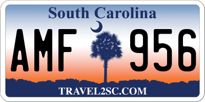 SC license plate AMF956