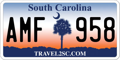 SC license plate AMF958