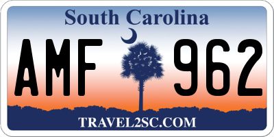 SC license plate AMF962