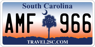 SC license plate AMF966