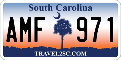 SC license plate AMF971