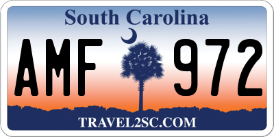 SC license plate AMF972