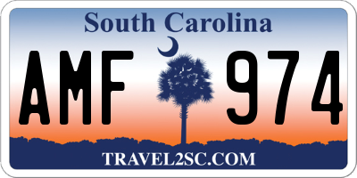 SC license plate AMF974