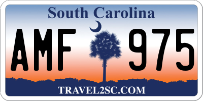 SC license plate AMF975
