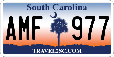 SC license plate AMF977
