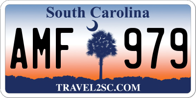 SC license plate AMF979
