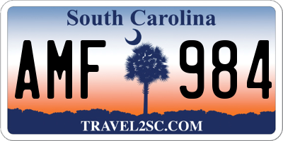 SC license plate AMF984
