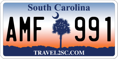 SC license plate AMF991
