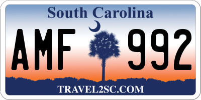 SC license plate AMF992