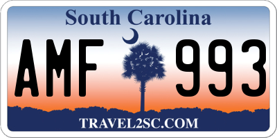 SC license plate AMF993
