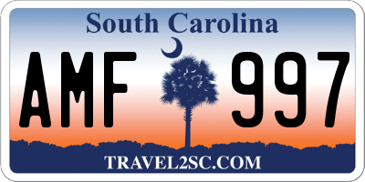 SC license plate AMF997