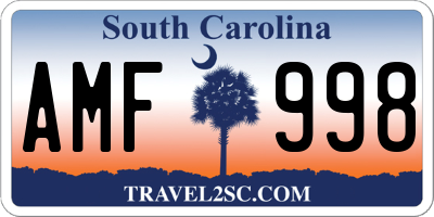 SC license plate AMF998