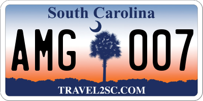 SC license plate AMG007
