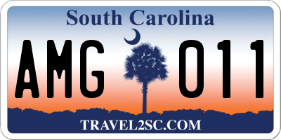 SC license plate AMG011