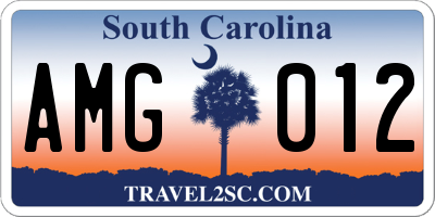 SC license plate AMG012