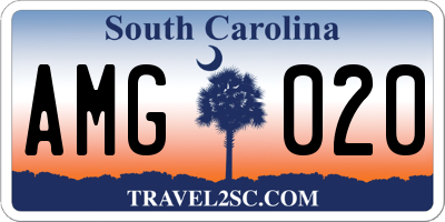 SC license plate AMG020