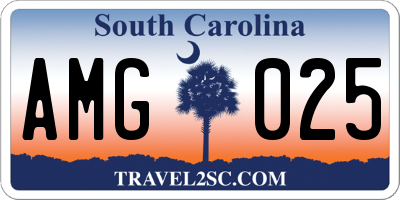 SC license plate AMG025
