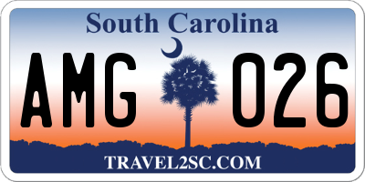 SC license plate AMG026