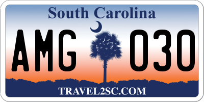 SC license plate AMG030