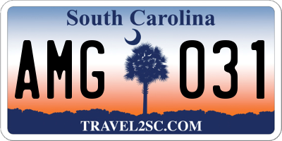 SC license plate AMG031