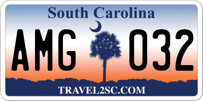 SC license plate AMG032