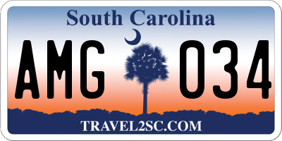SC license plate AMG034