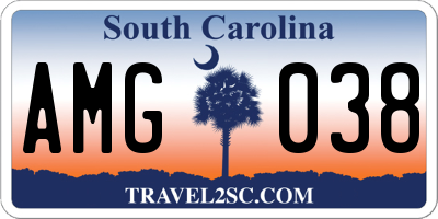 SC license plate AMG038