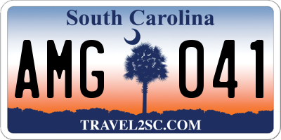 SC license plate AMG041