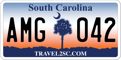 SC license plate AMG042