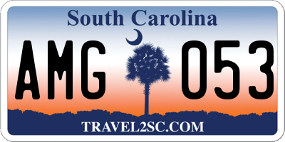 SC license plate AMG053