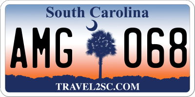 SC license plate AMG068